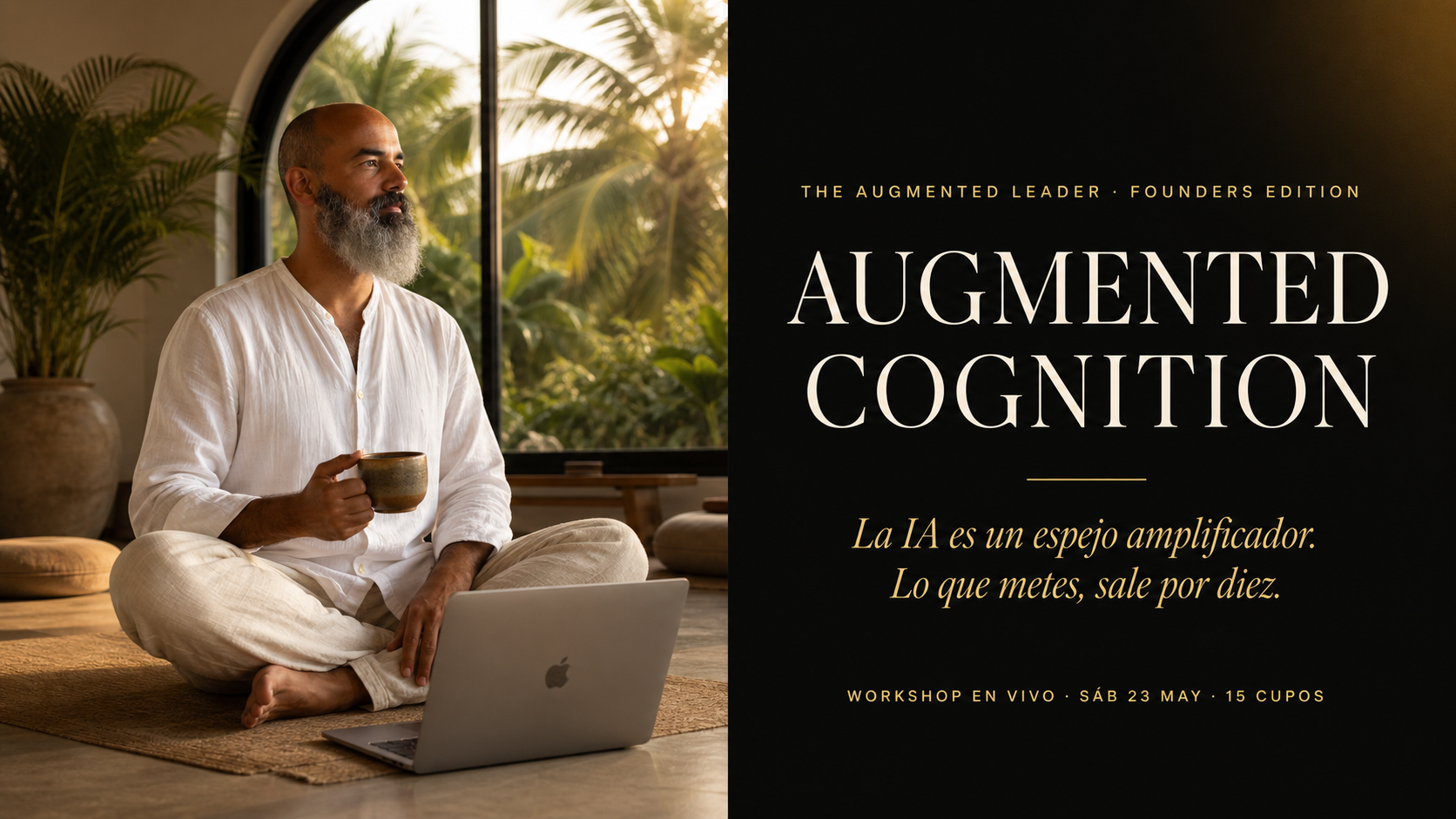 AUGMENTED COGNITION · Founders Edition · Construye tu Clon Ejecutivo y entrena la mente que lo opera · Workshop en vivo sábado 23 mayo · 15 cupos