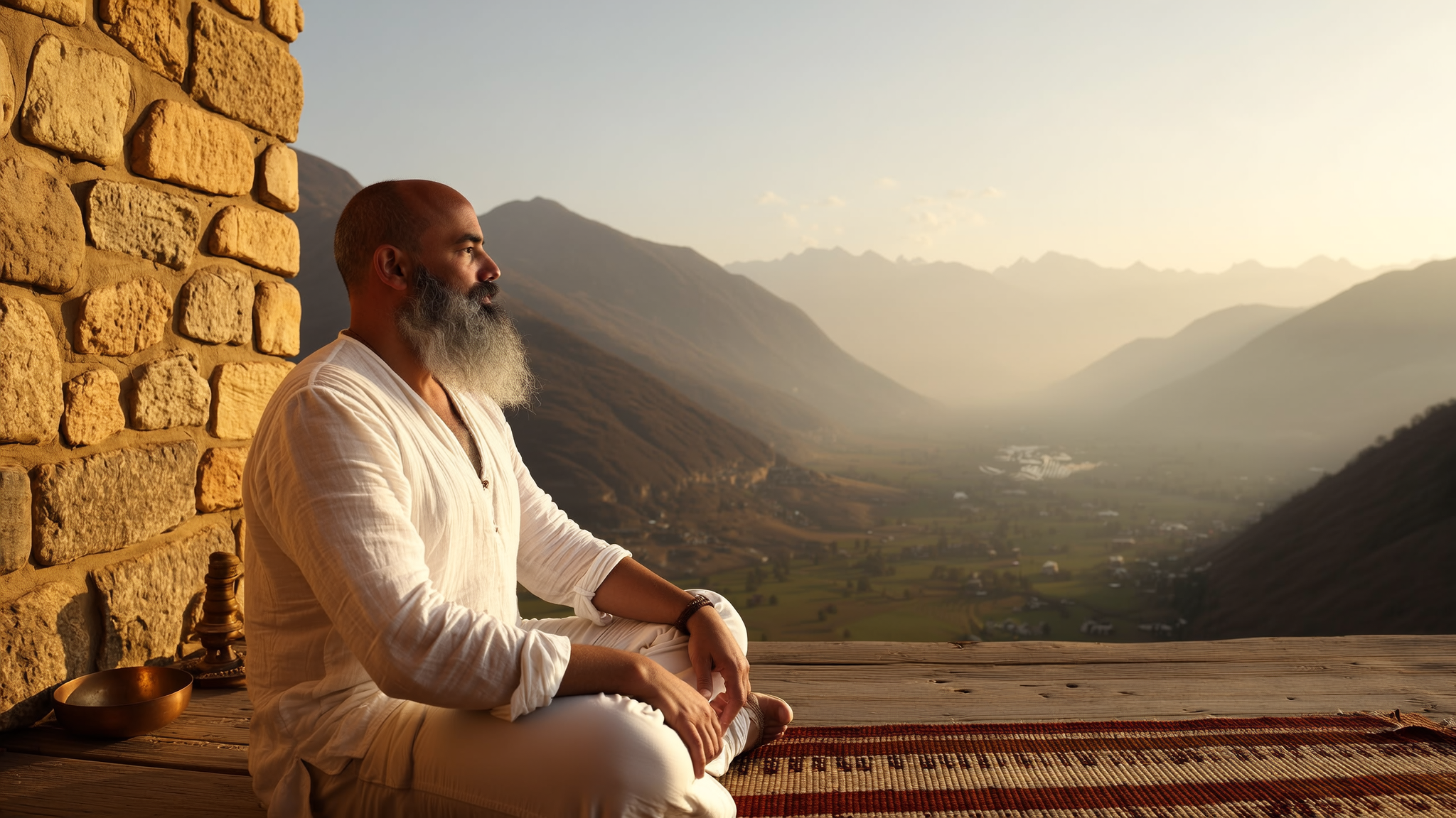 Ricardo Wechsler en retiro contemplativo en India y Nepal · golden hour himalayo · 2011